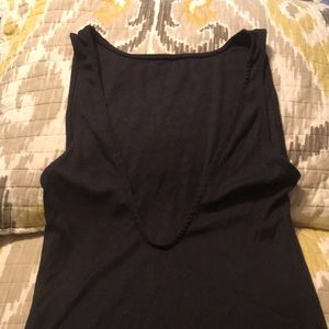 Black high neck with low v back bodysuit
